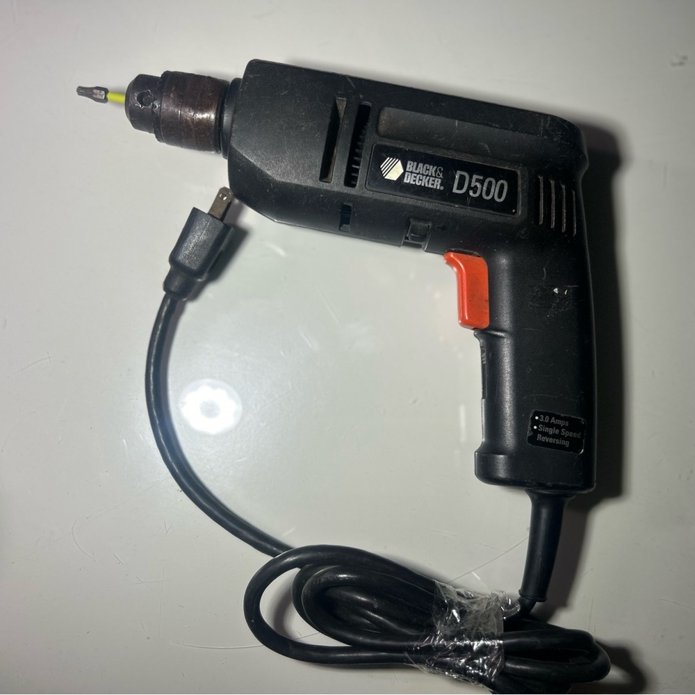 Black & Decker D500 Electric Drill - Black and Red